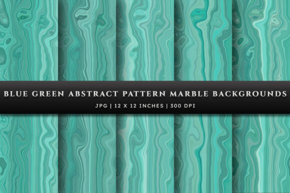 Blue and Green Abstract Pattern Marble Backgrounds for Modern Designers