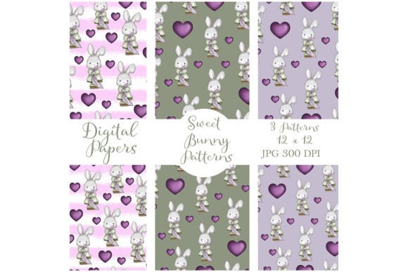 Bunny Digital Papers, Bunny Drawing: A Versatile Resource for Creatives and Businesses