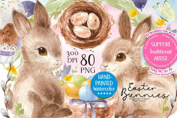 Easter Bunny Clipart HANDDRAWN: A Unique Addition to Your Creative Toolkit