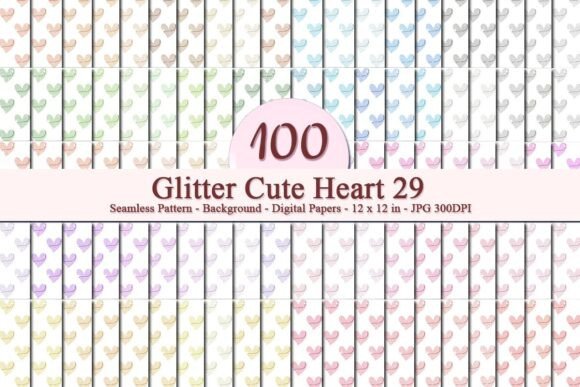 Glitter Cute Heart 29 Seamless Pattern