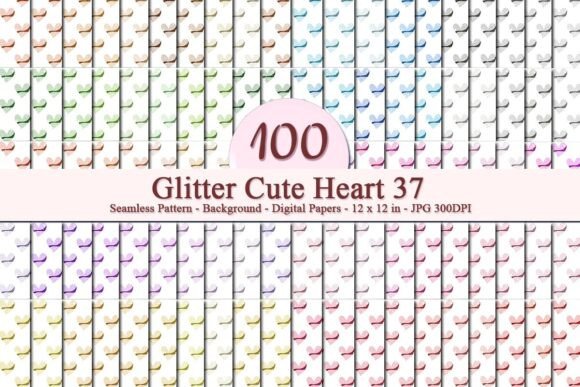 Glitter Cute Heart 37 Seamless Pattern