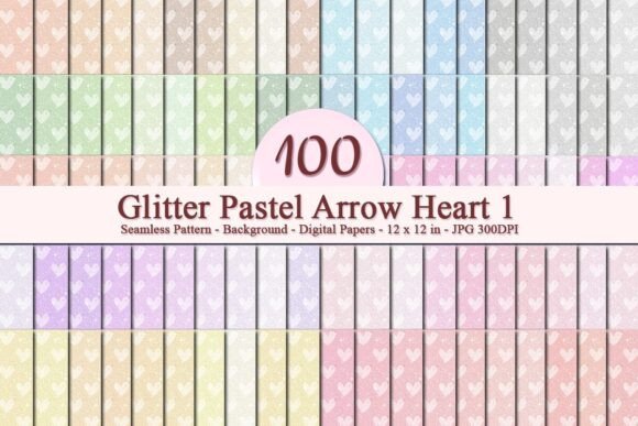 Glitter Pastel Arrow Heart 1 Pattern: A Versatile Digital Design for Creative Businesses
