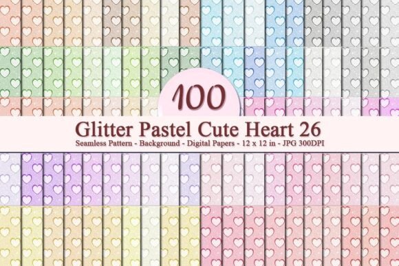 Glitter Pastel Cute Heart 26 Pattern