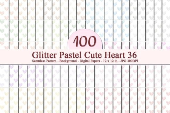 Glitter Pastel Cute Heart 36 Pattern
