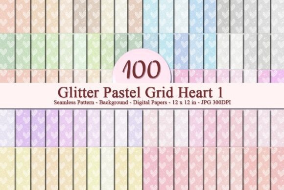 Glitter Pastel Grid Heart 1 Pattern: A Versatile Digital Design for Creative Projects