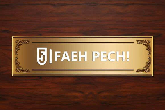 Gold Name Card Logo Mockup