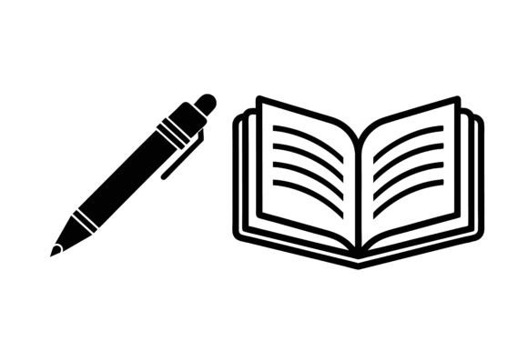 Pen and Book Silhouette Vector Bundle: A Versatile Design Solution for Creators