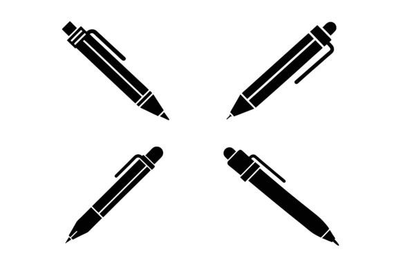 Pen Silhouette Vector Icon Bundle