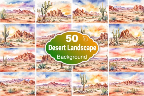 Watercolor Desert Background