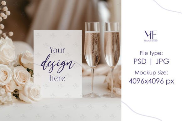 Wedding Card Mockup, Boho Card Mockup
